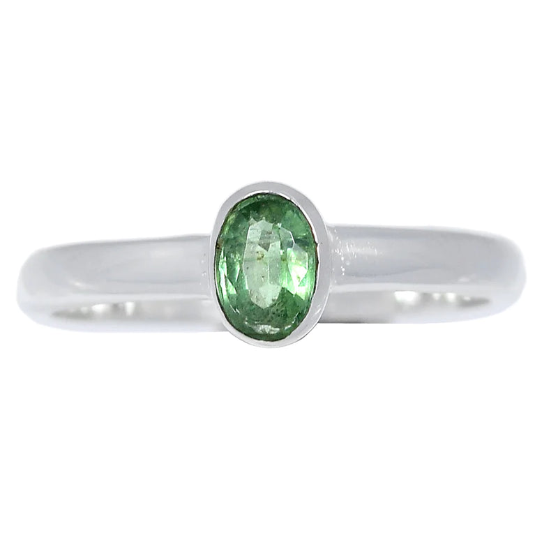 Green Kyanite Faceted Ring - GKFR66