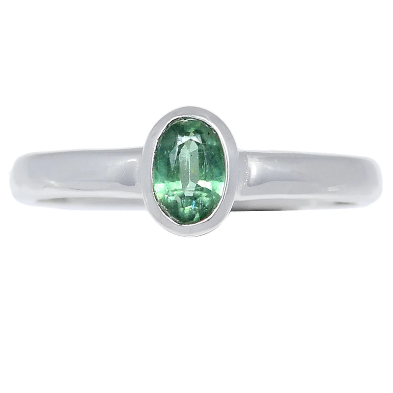 Green Kyanite Faceted Ring - GKFR72