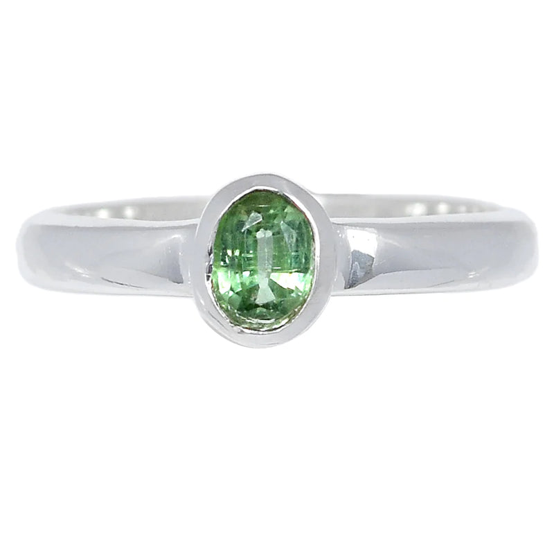 Green Kyanite Faceted Ring - GKFR81