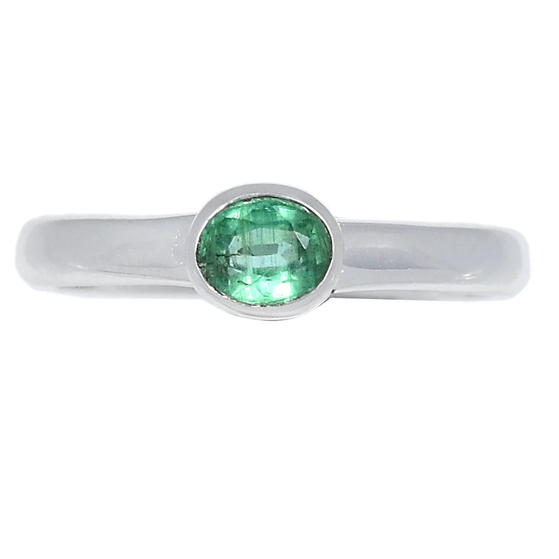 Green Kyanite Faceted Ring - GKFR83