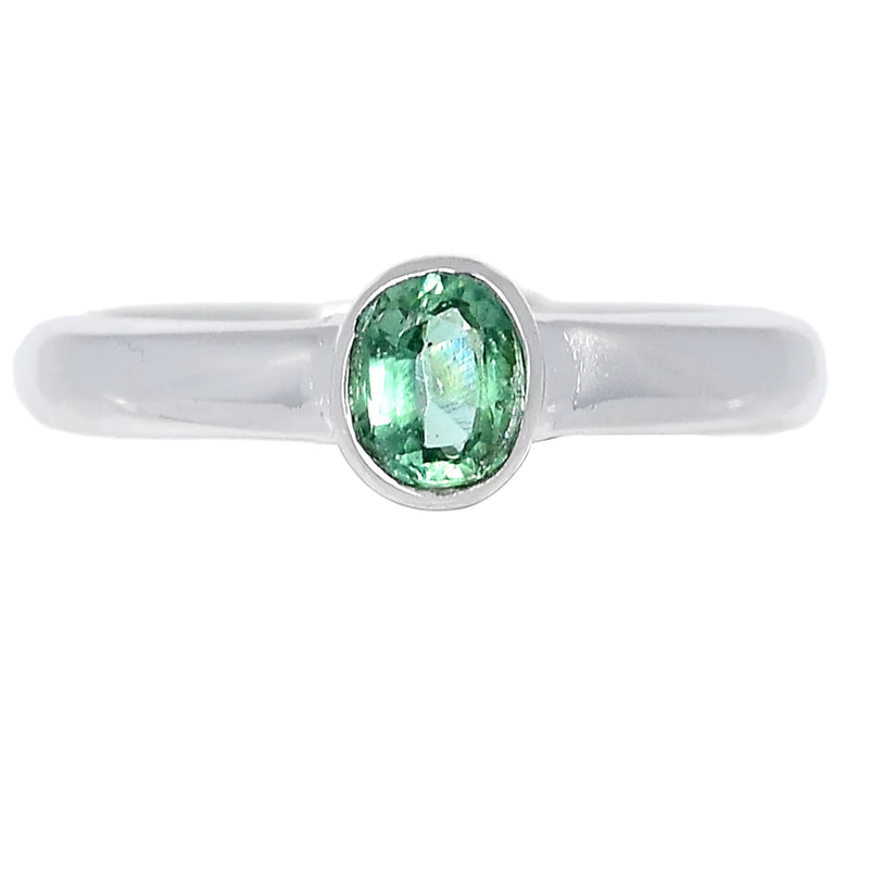 Green Kyanite Faceted Ring - GKFR86