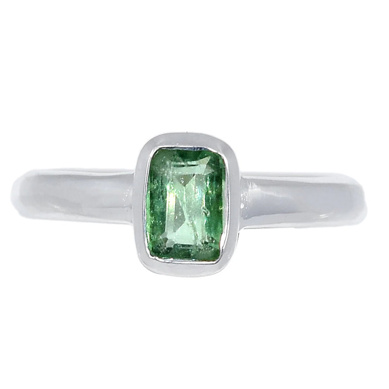 Green Kyanite Faceted Ring - GKFR89