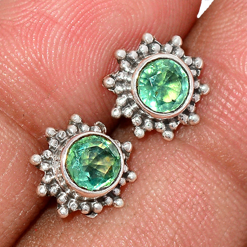 Green Kyanite Faceted Studs - GKFS13