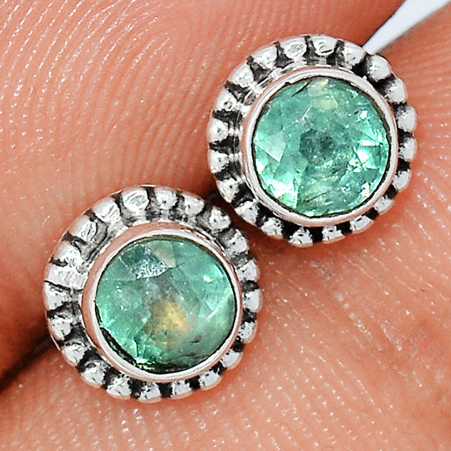 Green Kyanite Faceted Studs - GKFS15