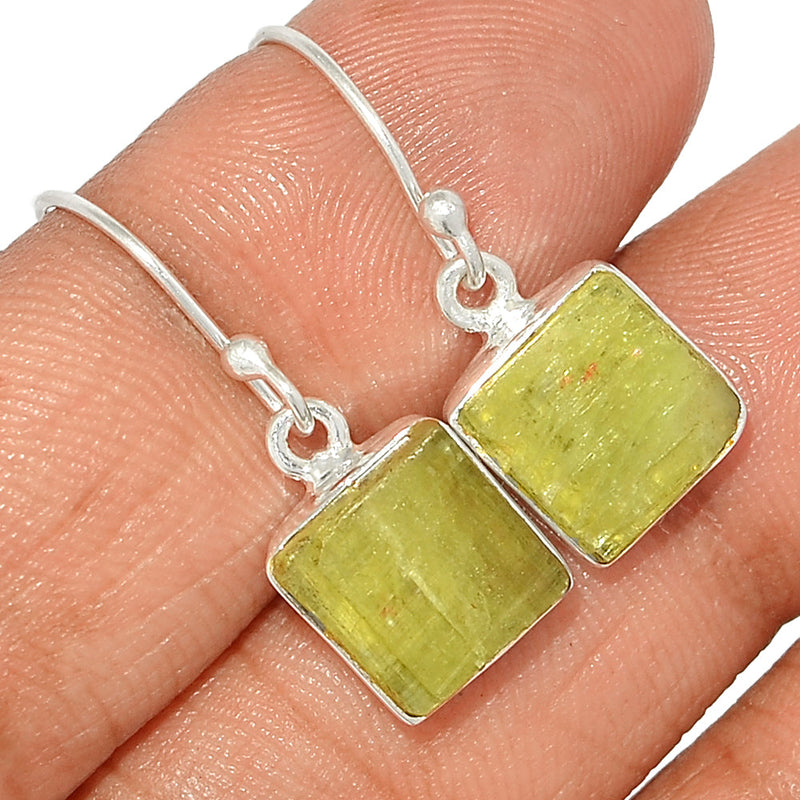 1.1" Green Kyanite Rough Earrings - GKRE170