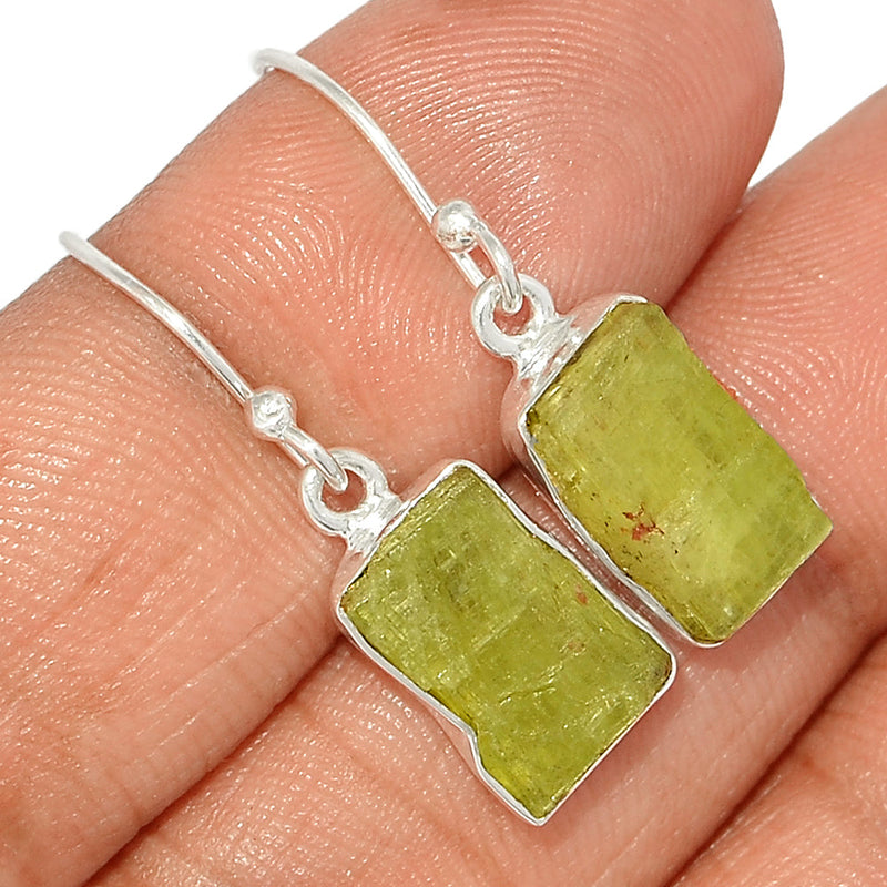 1.2" Green Kyanite Rough Earrings - GKRE171