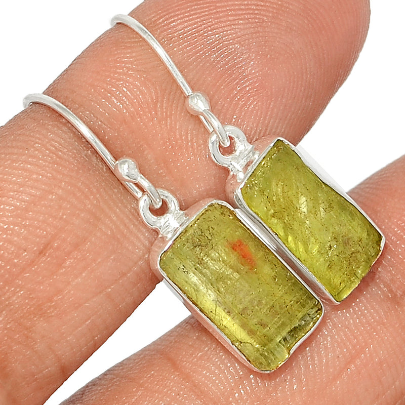 1.2" Green Kyanite Rough Earrings - GKRE188