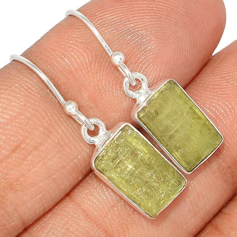 1.1" Green Kyanite Rough Earrings - GKRE199