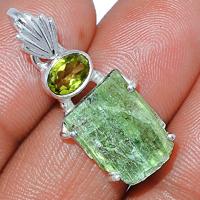 1.1" Green Kyanite Rough Pendants - GKRP499