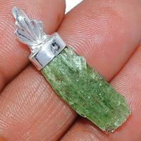 1.3" Green Kyanite Rough Pendants - GKRP505