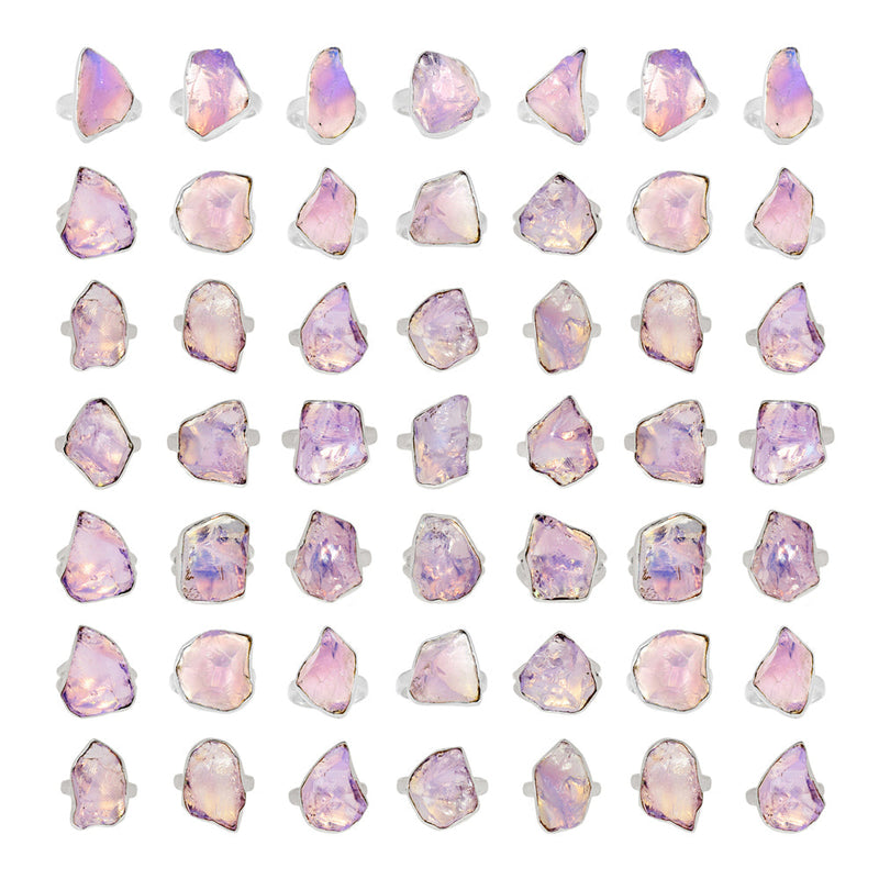 500 Grams Mix Lot - Lavender Quartz Rough Ring - GLDJR2