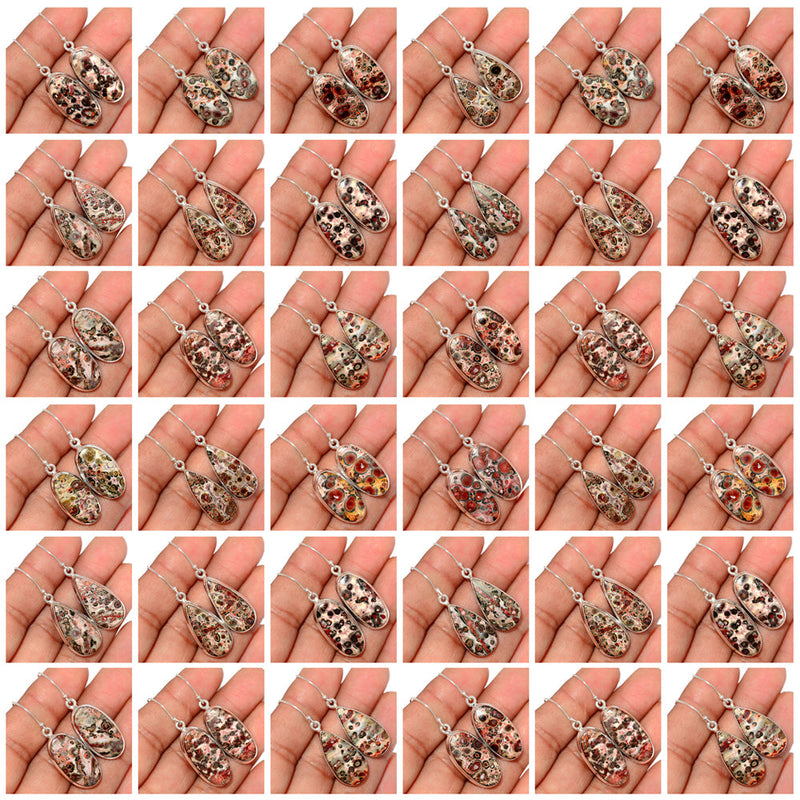 25 Pieces Mix Lot - Bezzel Setting - Leopard Skin Earrings - GLPDE2