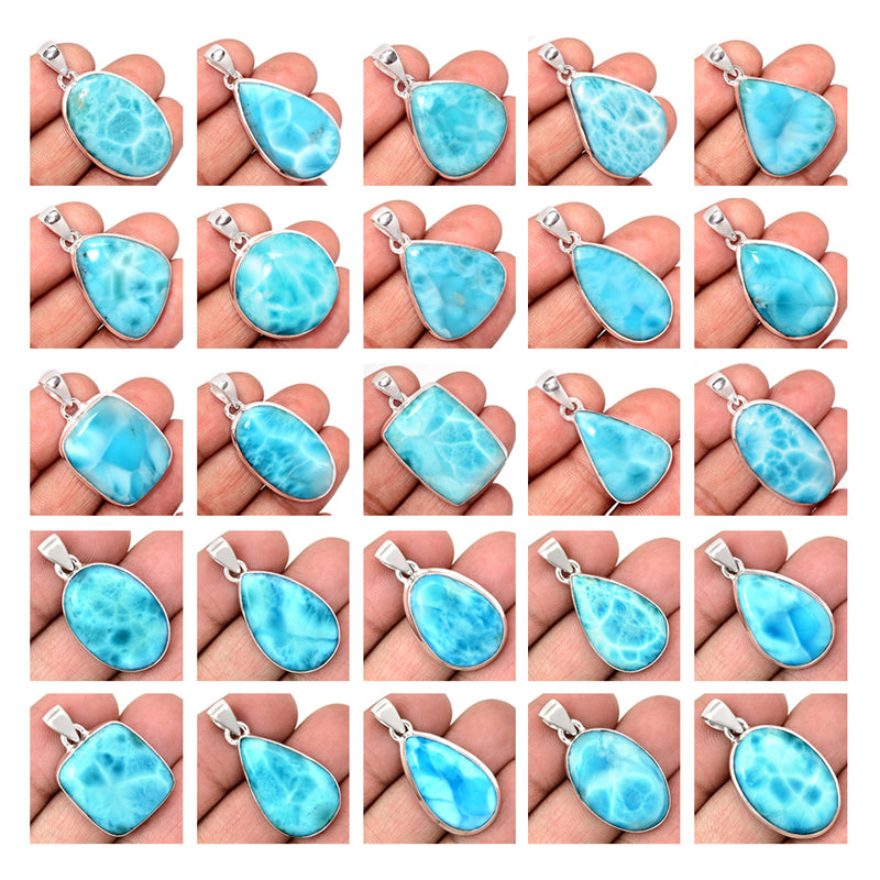 250 Grams Mix Lot - Larimar Pendants - GLRIP1