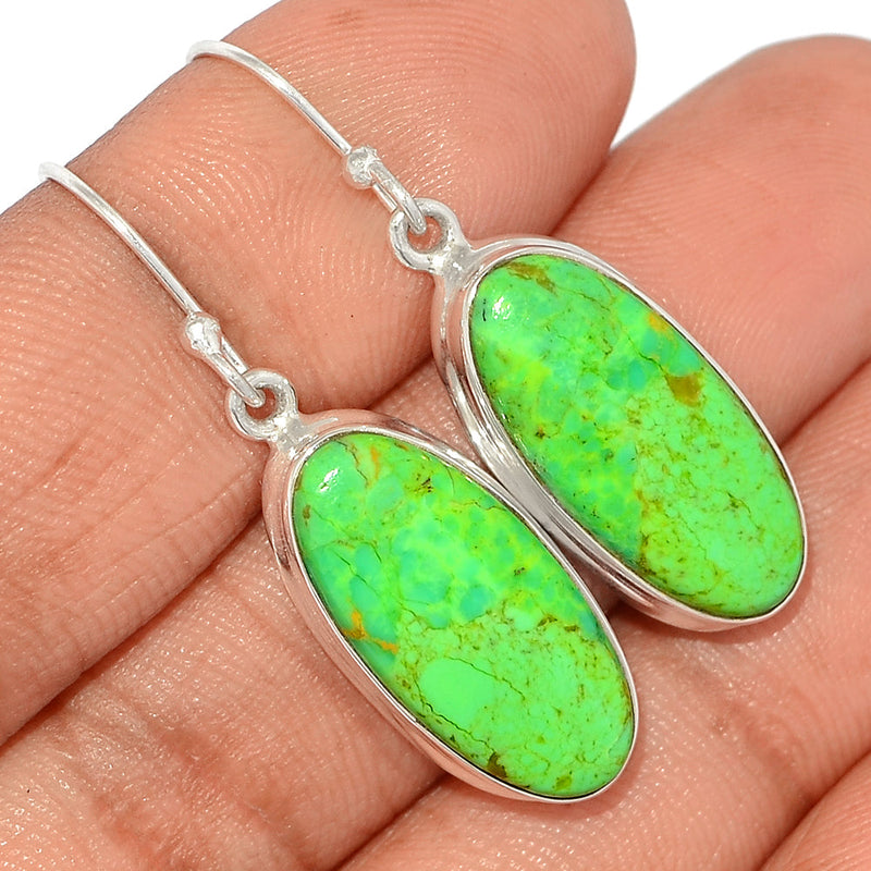 1.6" Green Mohave Turquoise Earrings - GMTE587