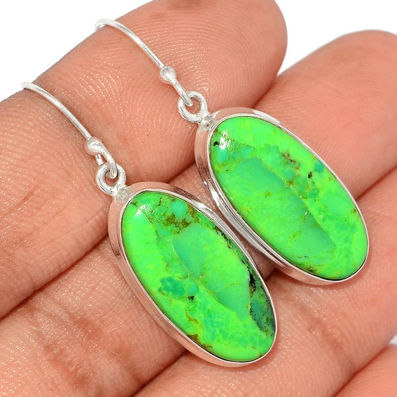 1.6" Green Mohave Turquoise Earrings - GMTE591