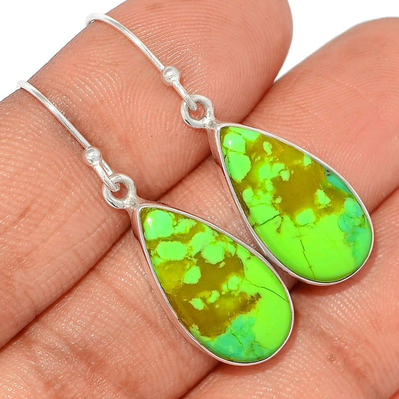 1.5" Green Mohave Turquoise Earrings - GMTE595