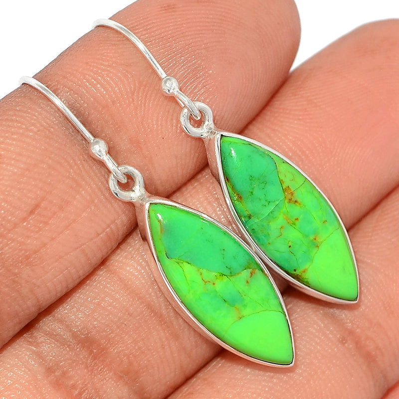 1.6" Green Mohave Turquoise Earrings - GMTE597