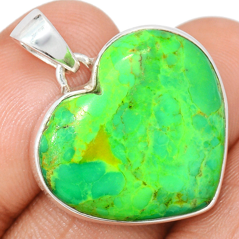 1.2" Heart - Green Mohave Turquoise Pendants - GMTP1050