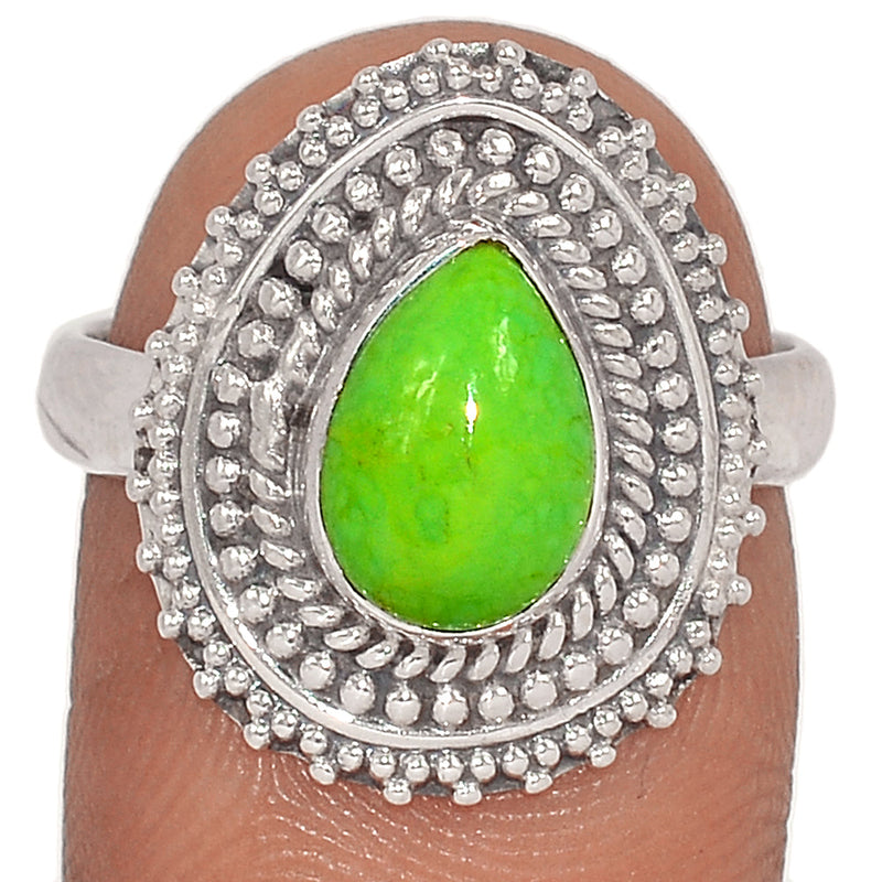 Fine Filigree - Green Mohave Turquoise Ring - GMTR705