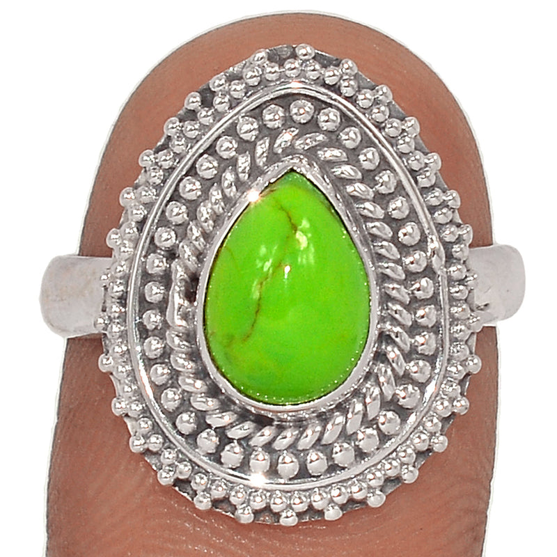 Fine Filigree - Green Mohave Turquoise Ring - GMTR713