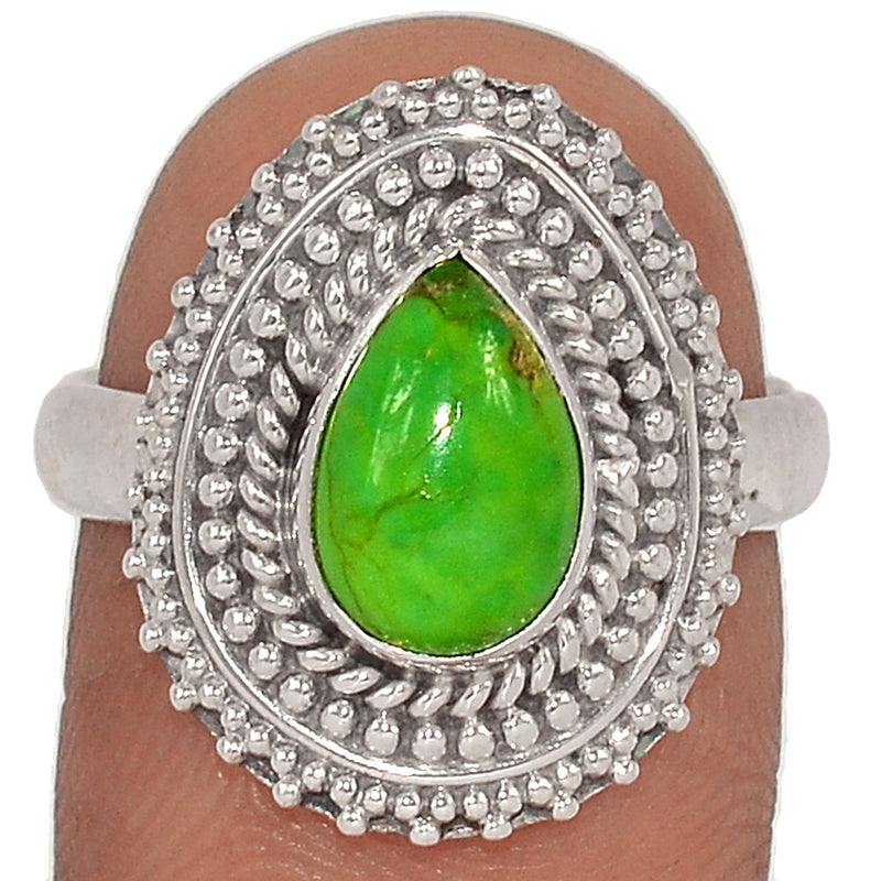 Fine Filigree - Green Mohave Turquoise Ring - GMTR715