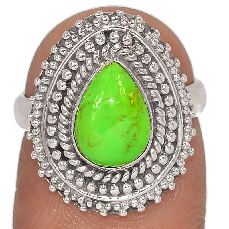 Fine Filigree - Green Mohave Turquoise Ring - GMTR720