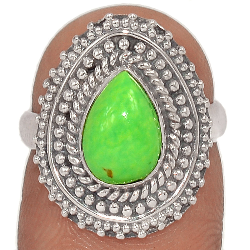 Fine Filigree - Green Mohave Turquoise Ring - GMTR722