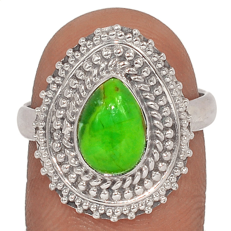 Fine Filigree - Green Mohave Turquoise Ring - GMTR723