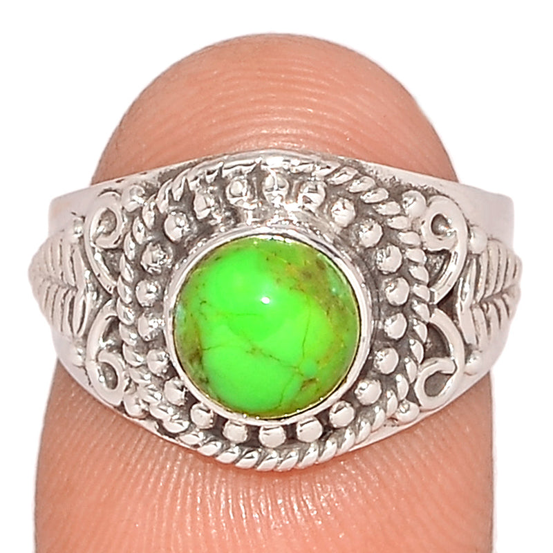 Fine Filigree - Green Mohave Turquoise Ring - GMTR730