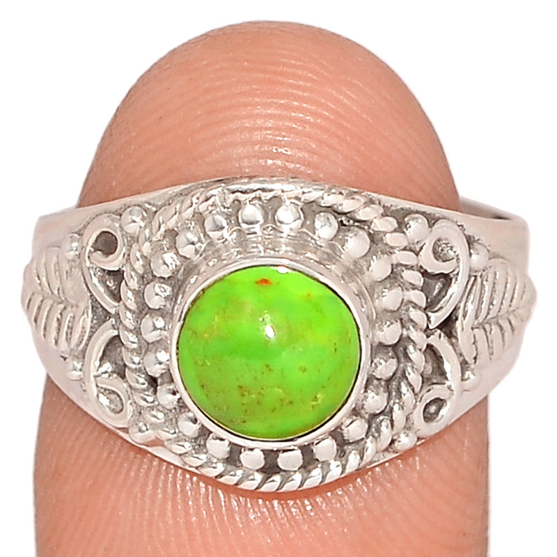 Fine Filigree - Green Mohave Turquoise Ring - GMTR732