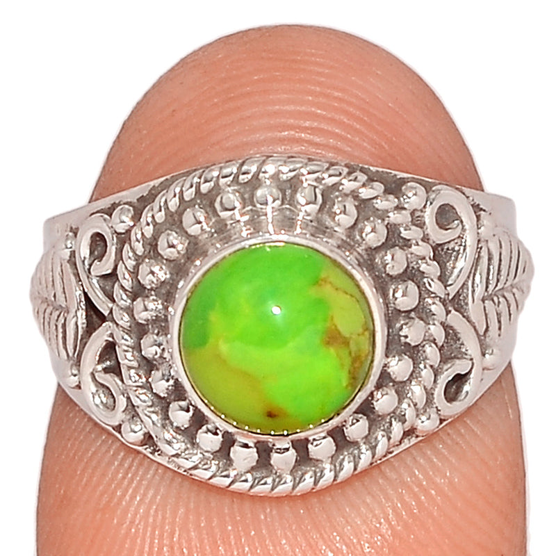 Fine Filigree - Green Mohave Turquoise Ring - GMTR734