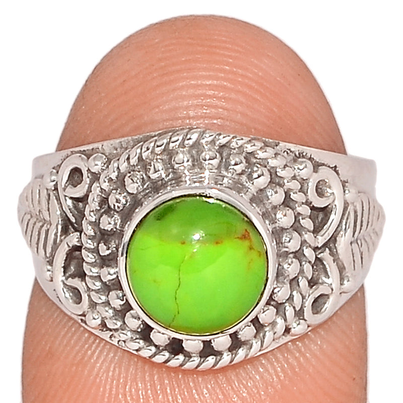 Fine Filigree - Green Mohave Turquoise Ring - GMTR737