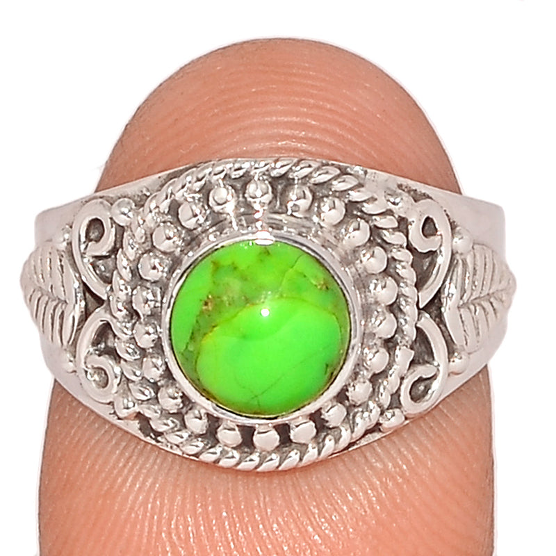 Fine Filigree - Green Mohave Turquoise Ring - GMTR741