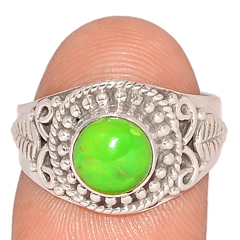 Fine Filigree - Green Mohave Turquoise Ring - GMTR744