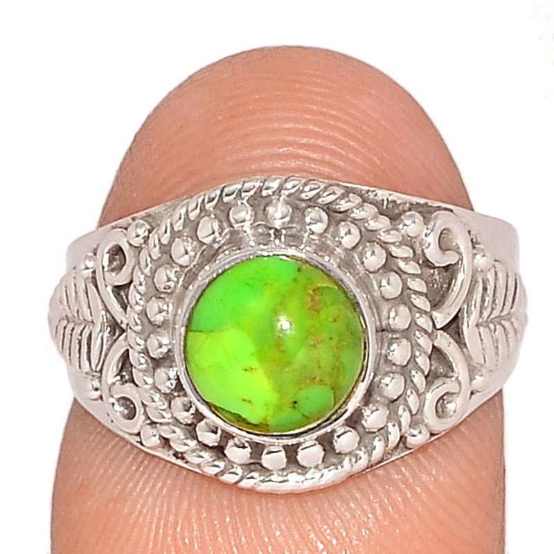 Fine Filigree - Green Mohave Turquoise Ring - GMTR746