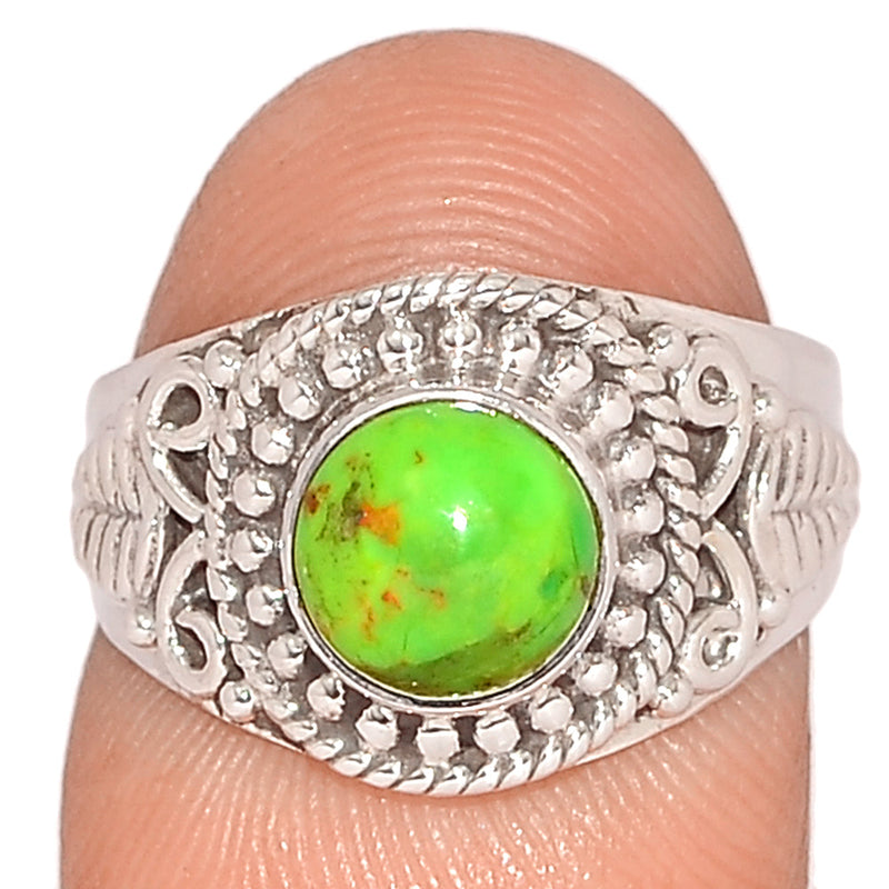 Fine Filigree - Green Mohave Turquoise Ring - GMTR748