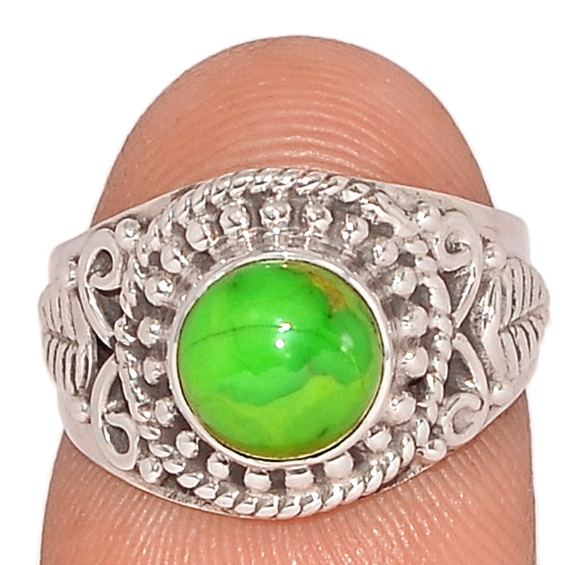 Fine Filigree - Green Mohave Turquoise Ring - GMTR749