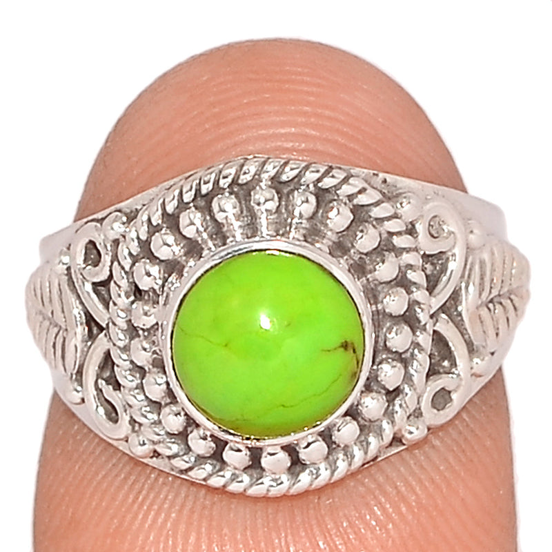 Fine Filigree - Green Mohave Turquoise Ring - GMTR751