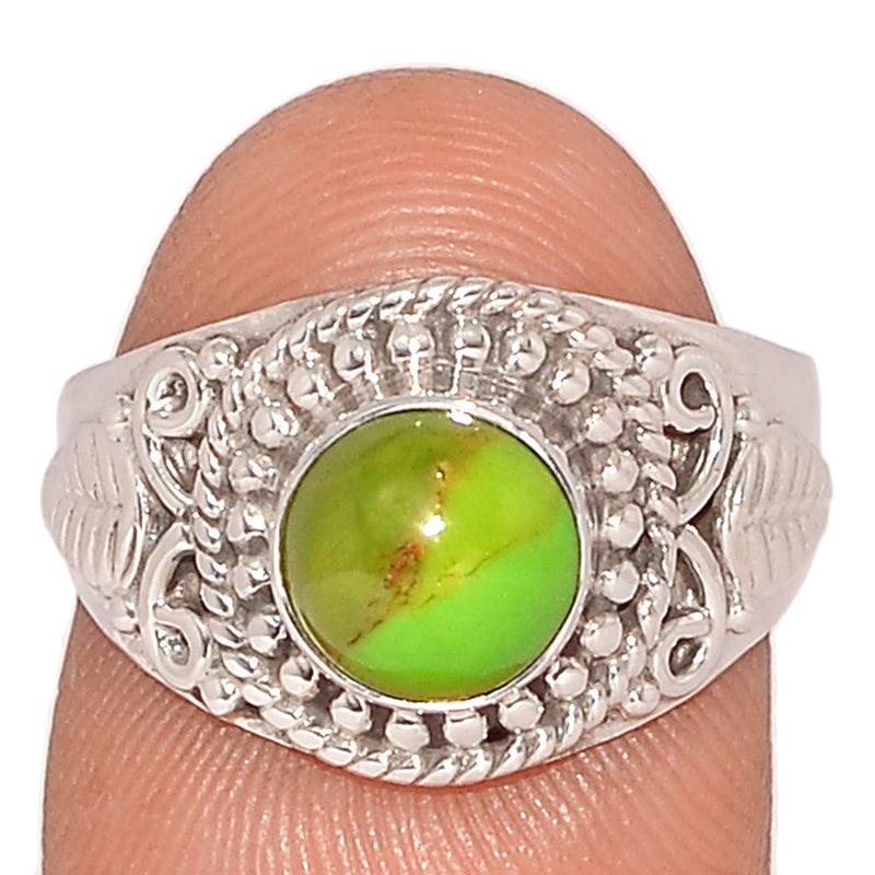 Fine Filigree - Green Mohave Turquoise Ring - GMTR752