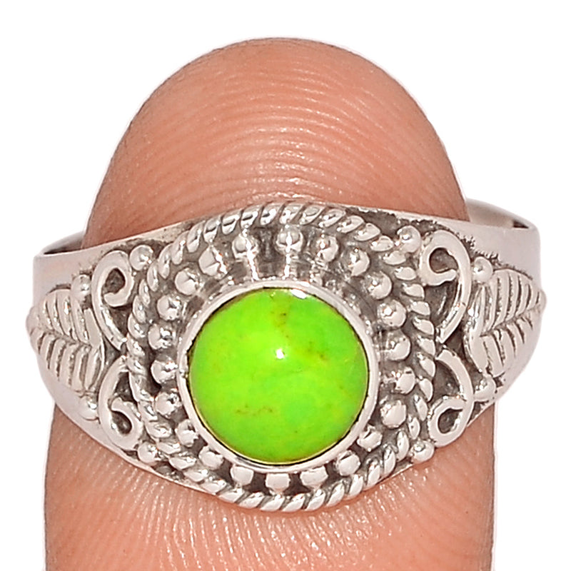 Fine Filigree - Green Mohave Turquoise Ring - GMTR753