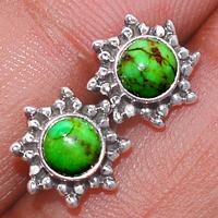 Green Mohave Turquoise Studs-GMTS100