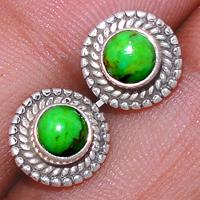 Green Mohave Turquoise Studs-GMTS142