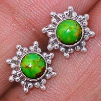 Green Mohave Turquoise Studs-GMTS145