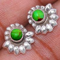 Green Mohave Turquoise Studs-GMTS163