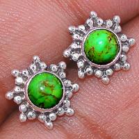 Green Mohave Turquoise Studs-GMTS164