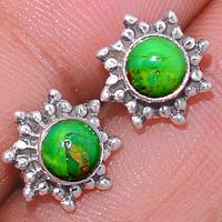 Green Mohave Turquoise Studs-GMTS176