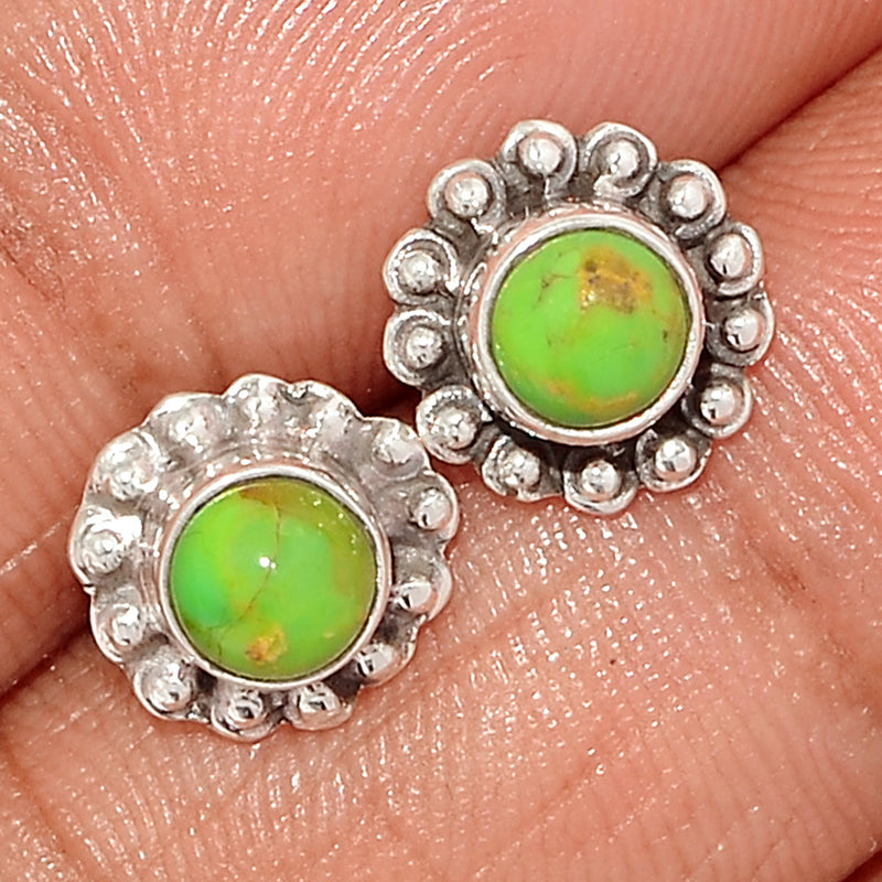 Green Mohave Turquoise Studs - GMTS204
