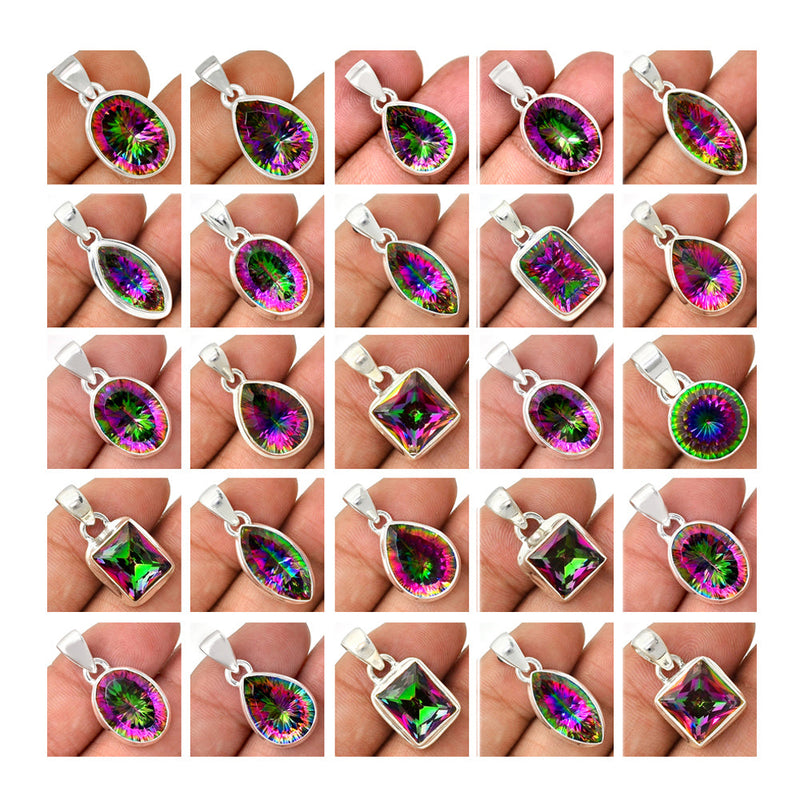 250 Grams Mix Lot - Mystic Topaz Pendants - GMYSP1