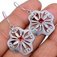Faceted Garnet Earring - GNFE532