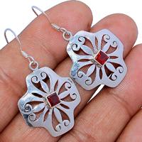 Faceted Garnet Earring - GNFE535